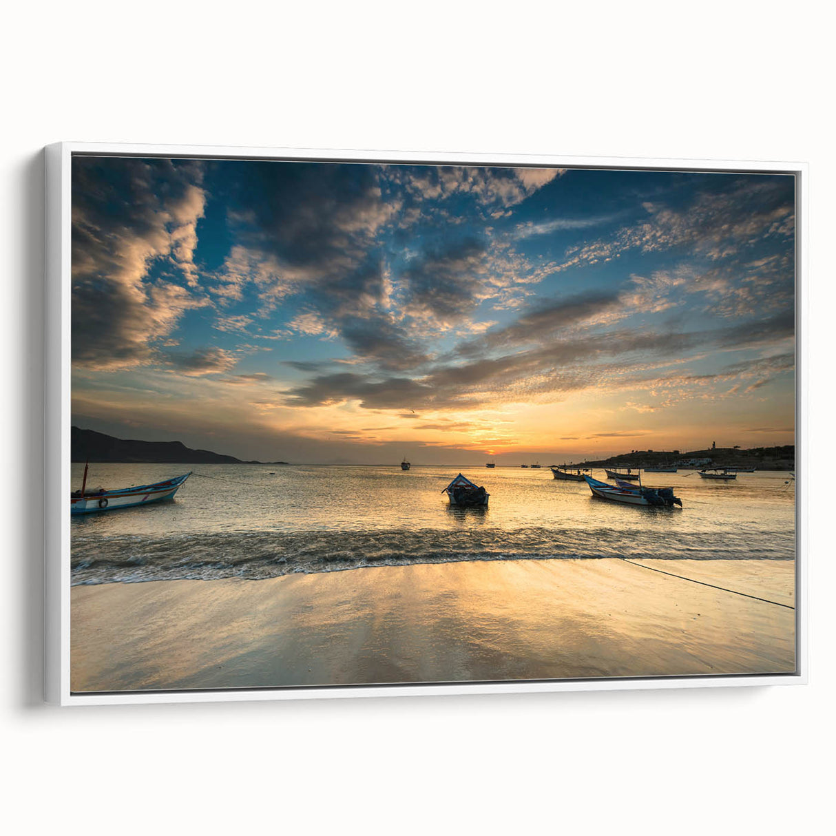 Vintage poster art of a scenic Venezuelan landscape on a framed canvas, featuring vibrant colors.