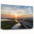 Large abstract wall art depicting an Alabama landscape in muted earth tones on acrylic glass.