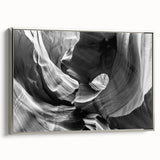 Framed canvas of Arizona's Antelope Canyon in natural hues, ideal for adding a serene touch to living spaces.