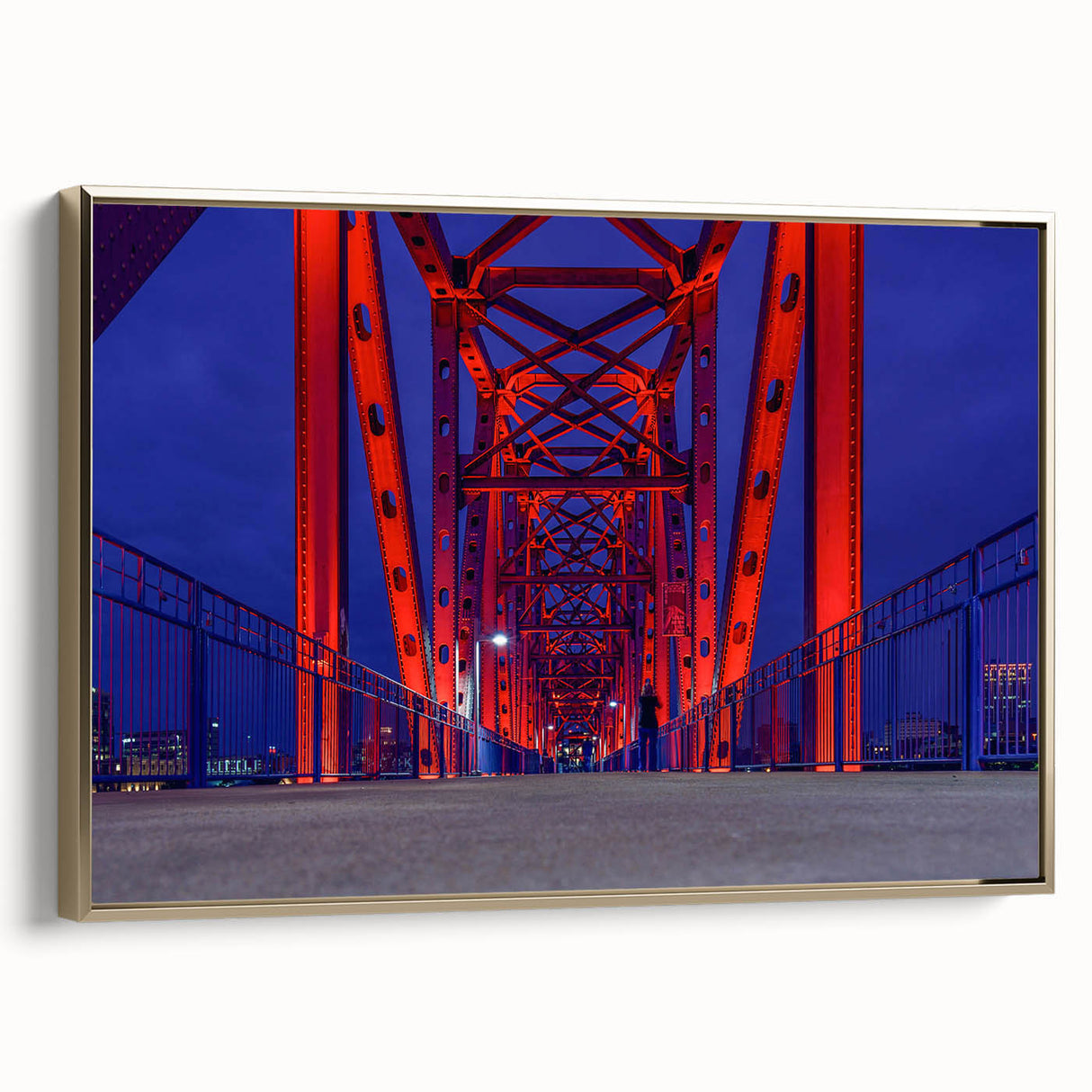 Framed canvas depicting a vintage-style Arkansas landscape in muted gold and black tones, suitable for bedroom wall art.