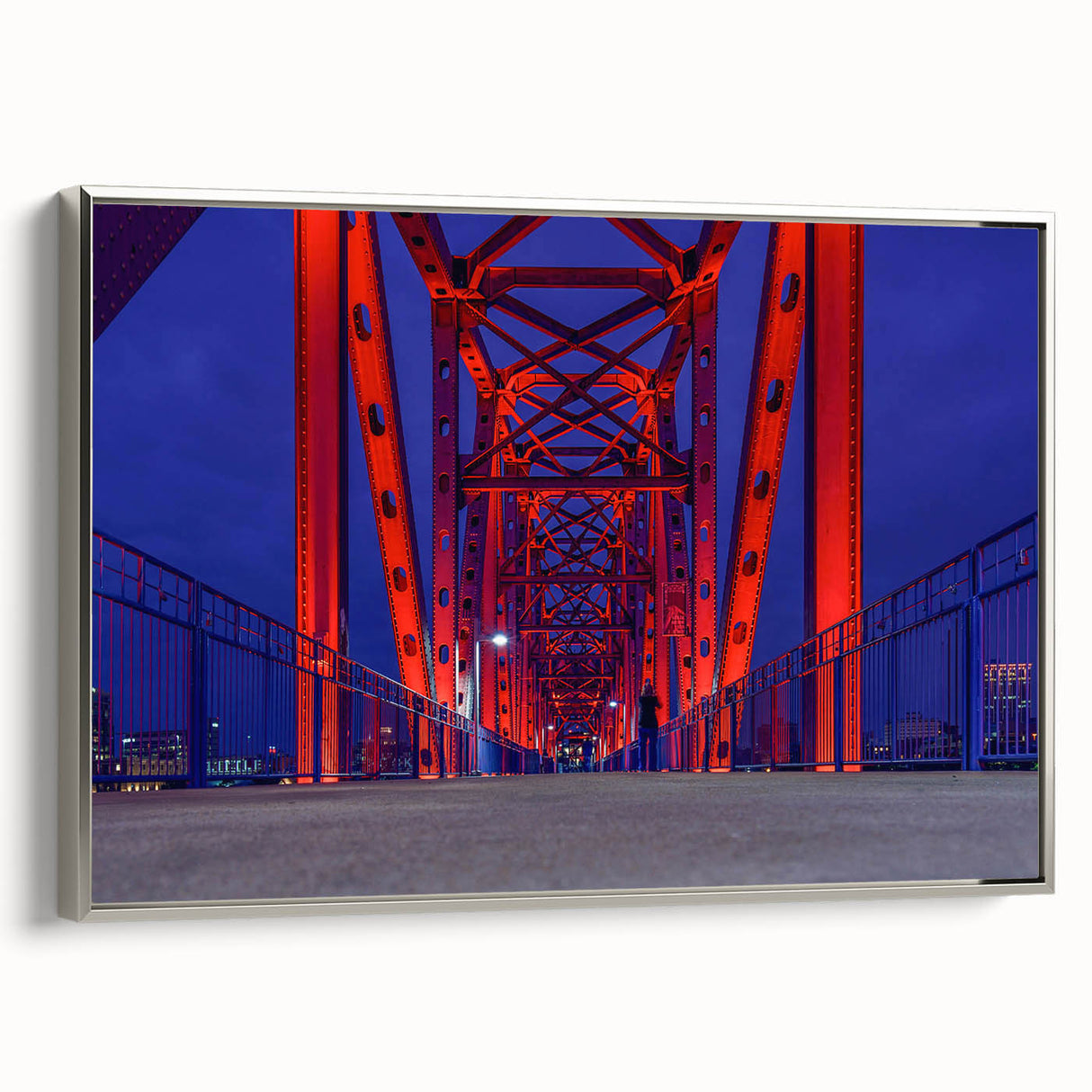 Framed canvas landscape art painting featuring the Arkansas scenery in muted earth tones, ideal for office decor.