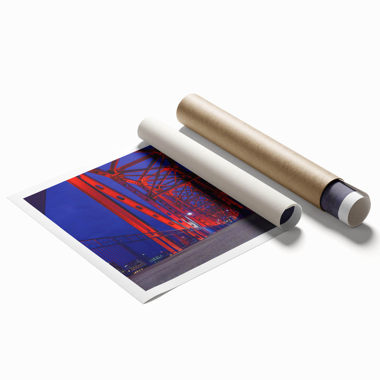 Extra large rolled print depicting Arkansas scenery with floral elements in soft pastel shades.