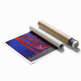Extra large rolled print depicting Arkansas scenery with floral elements in soft pastel shades.