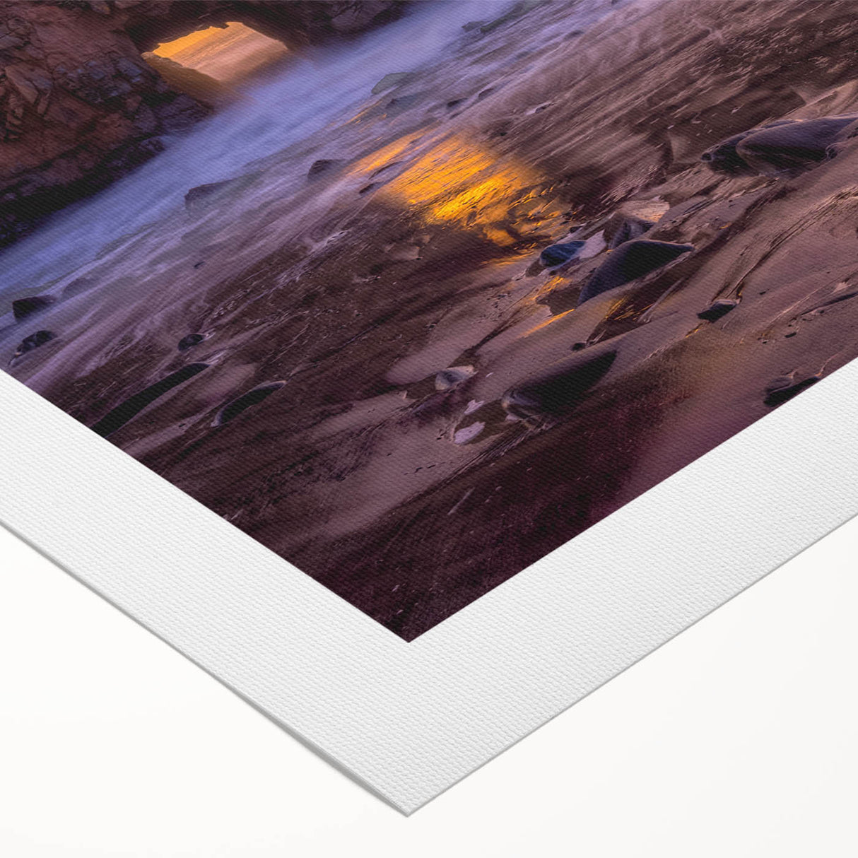 Art deco poster of California's Big Sur coastline in soft pastel colors on rolled canvas, suitable for dining room wall art.