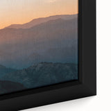 Extra large framed canvas featuring a textured, colorful depiction of the Santa Barbara coastline.