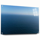 Acrylic print of Santa Monica scenery in muted blue and green tones, suitable for bedroom or dining room decor.