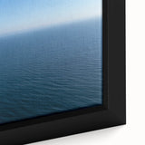 Extra large black wall art featuring a textured depiction of Santa Monica scenery in colorful art style on framed canvas.