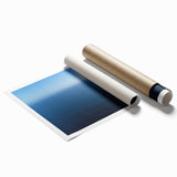 Extra large rolled print of Santa Monica scenery in muted blue and green tones, ideal for classy bathroom wall art.