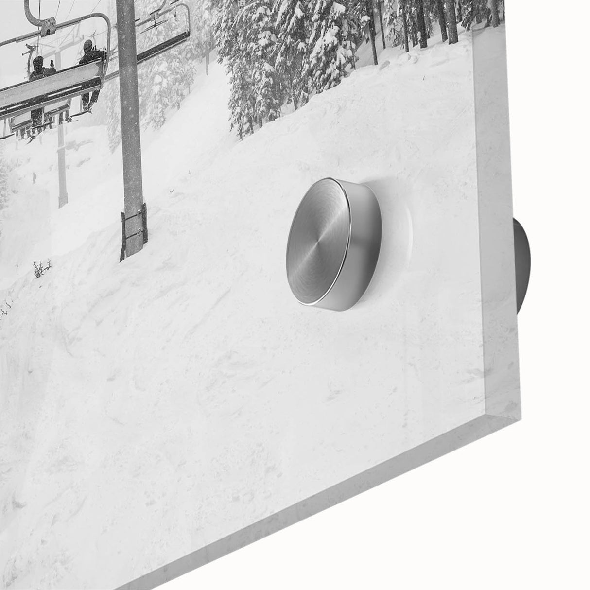 Large abstract wall art of Vail, Colorado scenery in muted earth tones on acrylic glass, ideal for dining room decor.