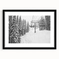 Abstract art print depicting colorful, textured scenery of Vail, Colorado, in a large black frame.