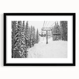Abstract art print depicting colorful, textured scenery of Vail, Colorado, in a large black frame.