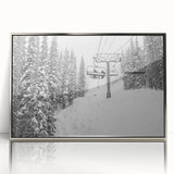 Mid-century modernist art depicting Vail, Colorado in muted earth tones on a framed acrylic print.