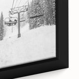 Close-up of a textured black wall art depicting colorful Vail, Colorado scenery on a large framed canvas.