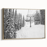 Framed canvas landscape art painting depicting Vail, Colorado with colorful autumn trees against black mountain silhouettes.