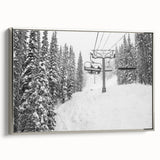 Framed canvas featuring a vintage-style landscape painting of Vail, Colorado in muted earth tones.