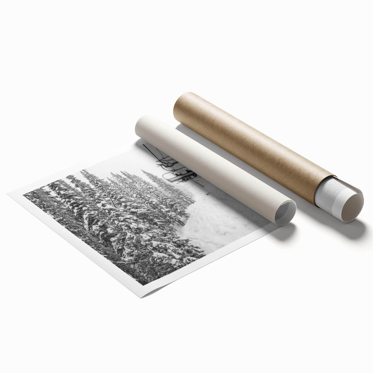Extra large rolled print of Vail, Colorado landscape with floral elements in soft hues, ideal for classy bathroom wall art.