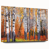 Acrylic print of a large abstract depiction of Aspen, Colorado, using a blend of earthy tones, ideal for dining room decor.