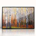 Large abstract wall art depicting a colorful Aspen, Colorado scenery on a framed acrylic, ideal for modern living room decor.