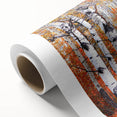 Art Deco poster of Aspen, Colorado scenery on rolled canvas, featuring muted earth tones, ideal for nursery wall art.