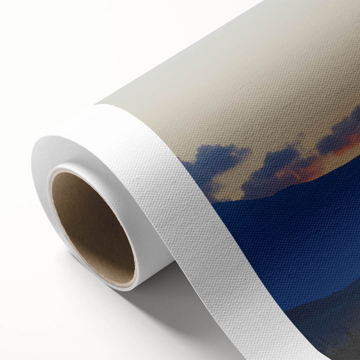 Art deco poster of Rocky Mountains in Colorado with muted earth tones on rolled canvas, ideal for nursery wall art.