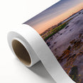 Art Deco poster of Connecticut scenery on rolled canvas, featuring soft pastel colors, ideal for nursery wall art.