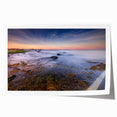 Large rolled print depicting Connecticut scenery with vibrant green and floral elements, ideal for art wall dining room.