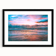 Abstract art print featuring vibrant, textured strokes of red, blue, and green on a large canvas.