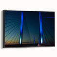 Black and white framed canvas of Delaware landscape, ideal for bedroom wall decor, featuring vintage poster art style.