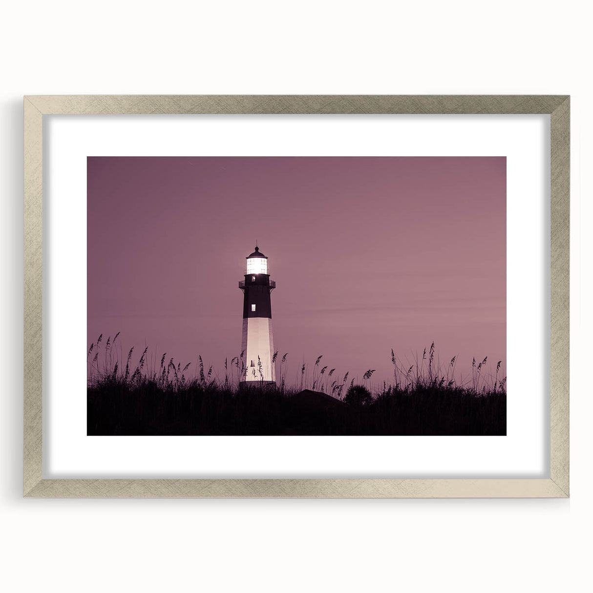 Textured art print of Savannah scenery in abstract style with silver frame, featuring muted earth tones.