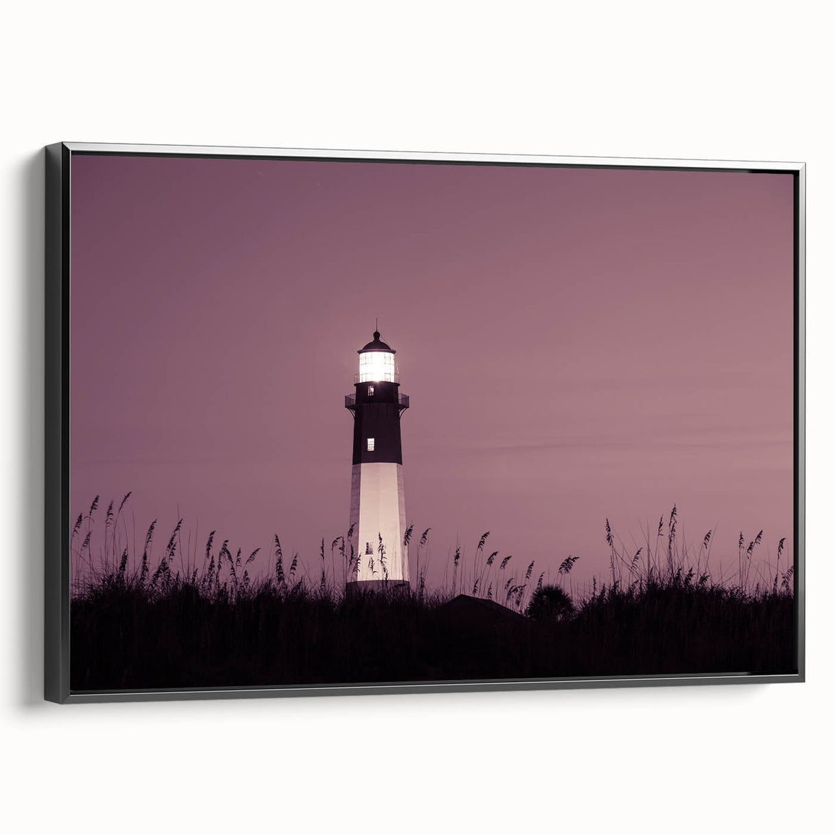 Black and white framed canvas of Savannah landscape, ideal for bedroom wall art in vintage poster style.