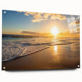 Acrylic print of Kauai scenery with lush greenery and ocean view, suited for bedroom or dining room decor.