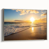 Framed canvas featuring a vintage-style landscape painting of Kauai, Hawaii, with vibrant colors.