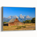 Framed canvas landscape art painting depicting a serene Idaho scenery in muted earth tones, ideal for living room decor.