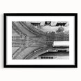 Extra large framed abstract art print featuring a colorful, textured depiction of the Chicago skyline.