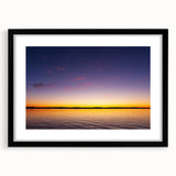Extra large abstract art print featuring textured, colorful art of Lake Michigan, in a black frame.