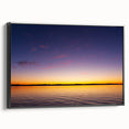 Black and white framed canvas of Lake Michigan, featuring a vintage landscape painting, ideal for bedroom wall art.