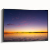 Black and white framed canvas of Lake Michigan, featuring a vintage landscape painting, ideal for bedroom wall art.