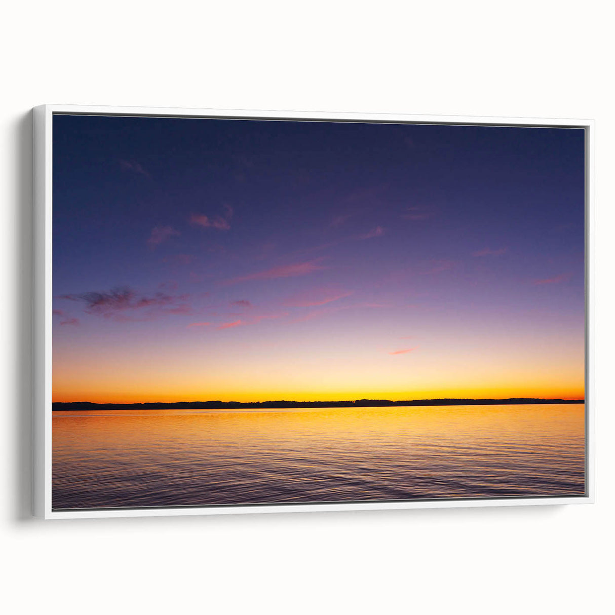 Vintage poster art of Lake Michigan, featuring a colorful palette on extra large framed canvas, ideal for living room decor.