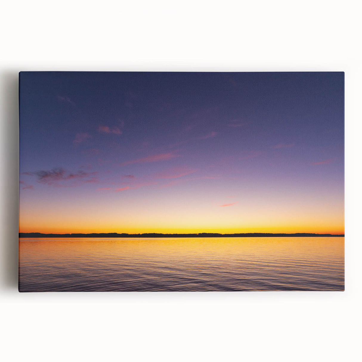 Black and white photograph of Lake Michigan, framed canvas, ideal for kitchen wall art.