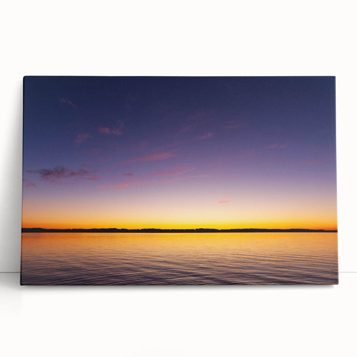 Black and white large art of Illinois Lake Michigan on stretched canvas, ideal for kitchen wall art or bedroom.