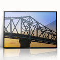 Large abstract wall art of Indiana scenery in black and white, framed acrylic, ideal for modern living room decor.