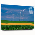 Large abstract wall art of Iowa scenery in muted earth tones on acrylic glass, suitable for bedroom or dining room decor.