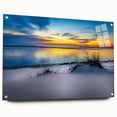 Large abstract depiction of Kansas scenery on acrylic glass, using a palette of earth tones.