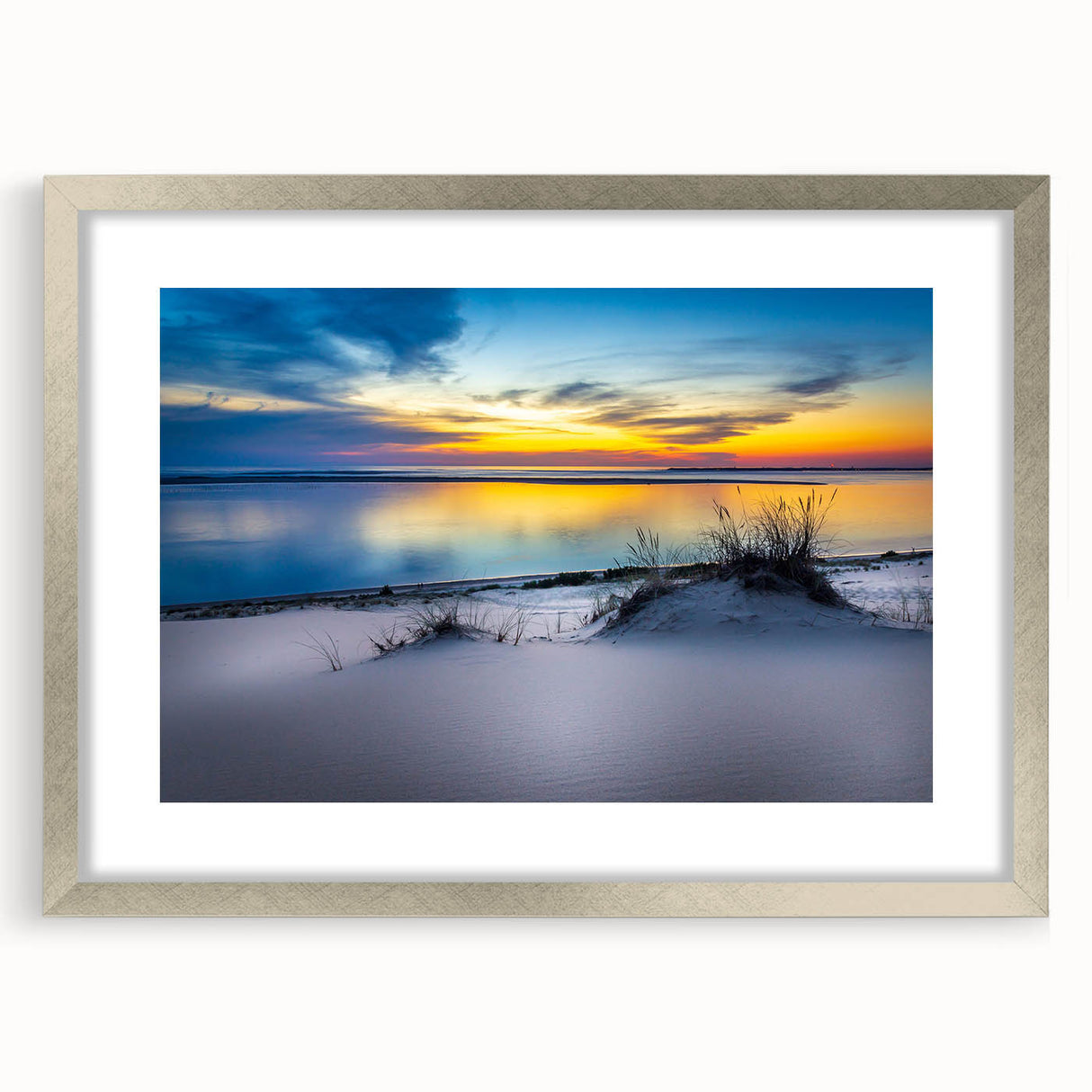 Textured abstract art print depicting a Kansas landscape in muted earth tones on a framed silver mat, ideal for bedroom art.