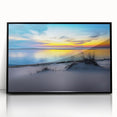 Large abstract wall art depicting a Kansas scenery in muted earth tones on a framed acrylic.