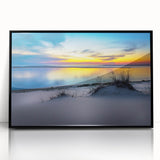 Large abstract wall art depicting a Kansas scenery in muted earth tones on a framed acrylic.
