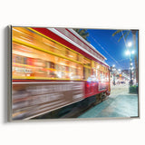 Framed canvas of a vintage New Orleans landscape in colorful hues, ideal for living room decor.