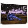 Acrylic print of a Louisiana landscape in muted green and blue tones, suitable for bedroom or dining room decor.