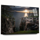 Acrylic glass print of Acadia, Maine, featuring a serene landscape in muted earth tones.