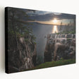 Acadia National Park scenery on large stretched canvas, featuring lush green tones, ideal for kitchen wall art.